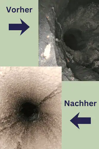 Kaminsanierung Vorher und Nachher Vergleich