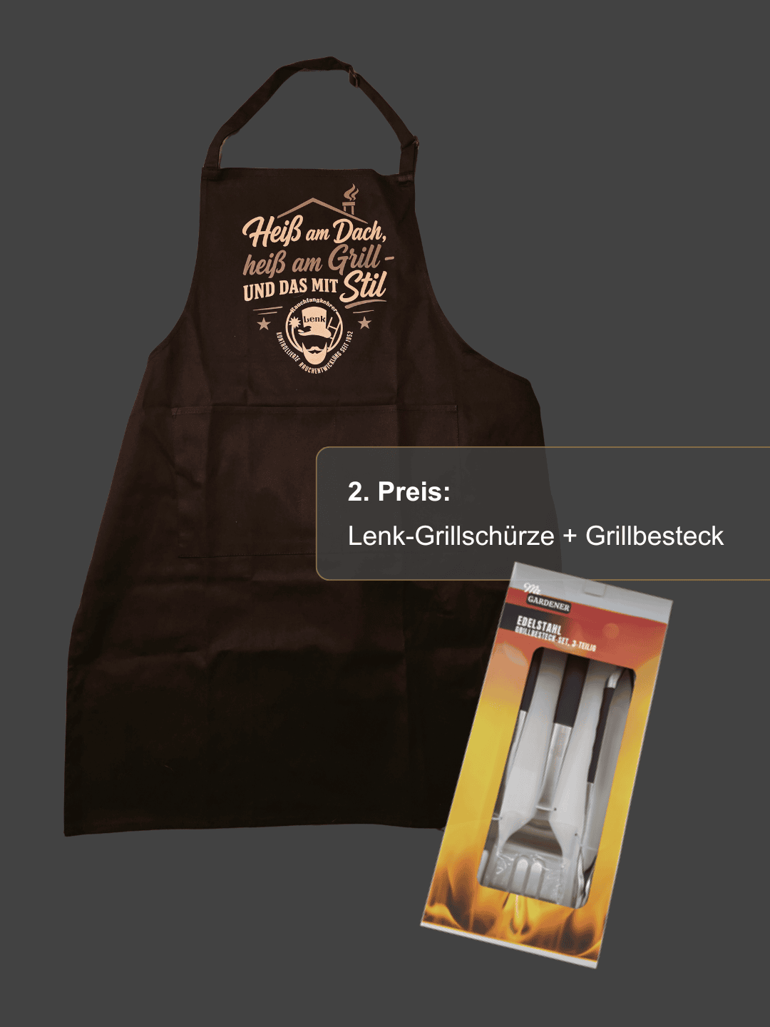 Grillschürze und Grillbesteck